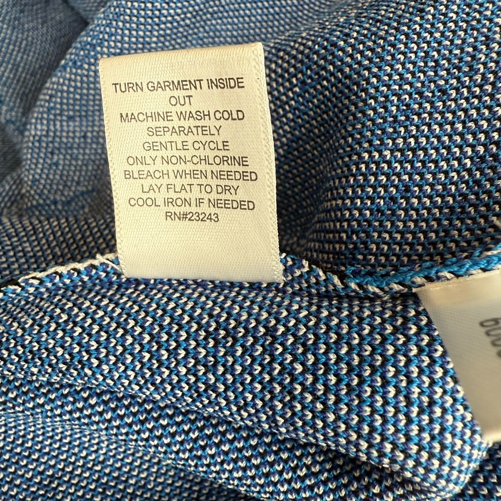 New York & Company Blue Butterfly Print Sweater Dress XL Knit Tube Resortwear - Picture 11 of 13